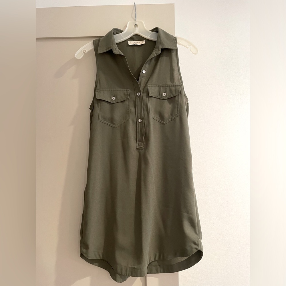Half button down midi dress